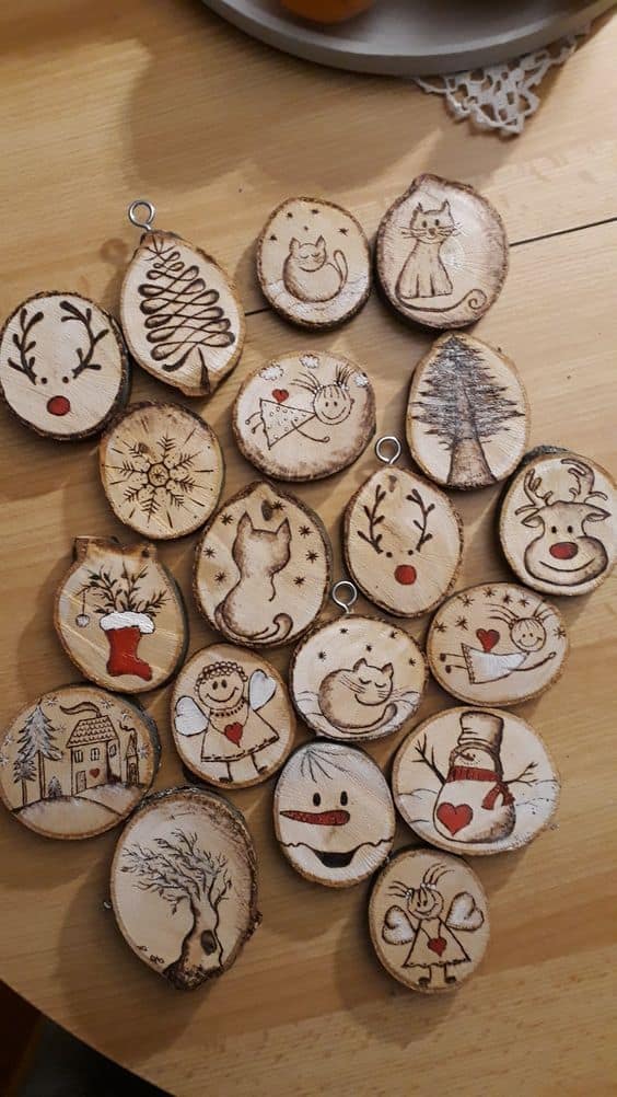 Handcrafted Wood Slice Ornaments