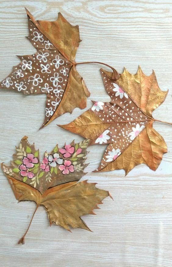 Delicately Painted Fall Leaves