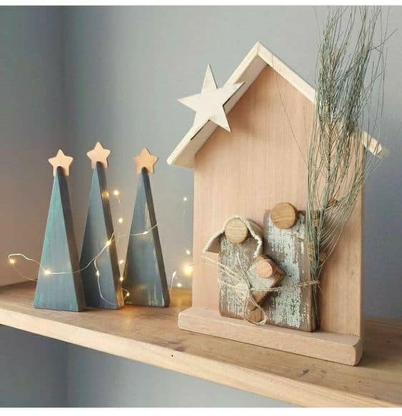 Serene Wooden Christmas Scene