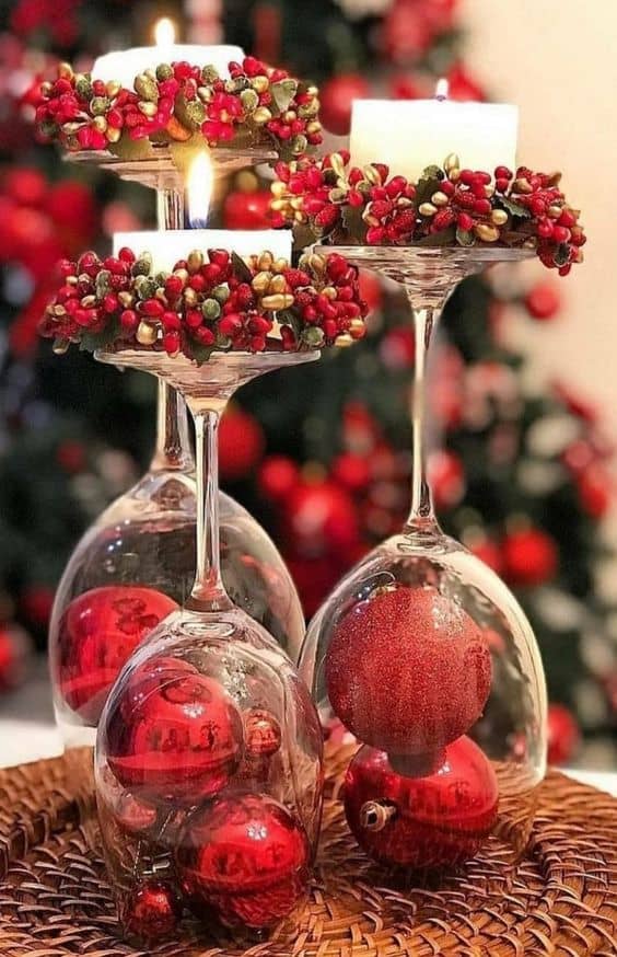 Elegant Wine Glass Candle Holders