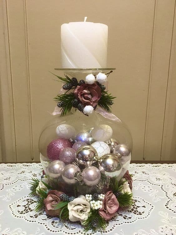 Charming Bauble Candle Centerpiece