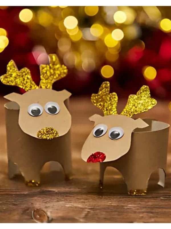 Glittery Reindeer Roll Crafts