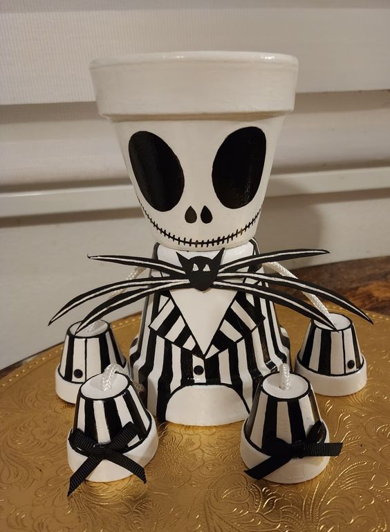 Dapper Skeleton Pot Planter