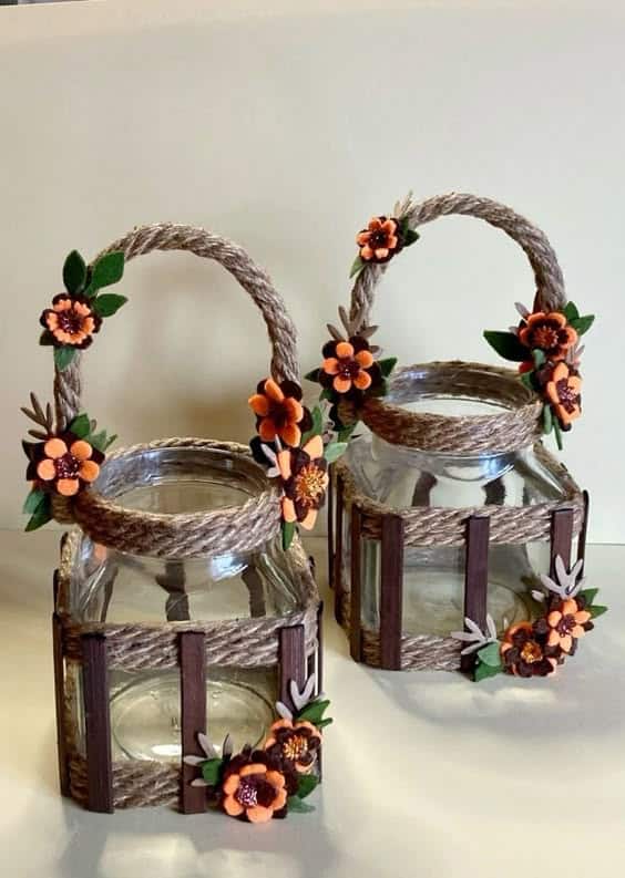 Rustic Flower Lanterns