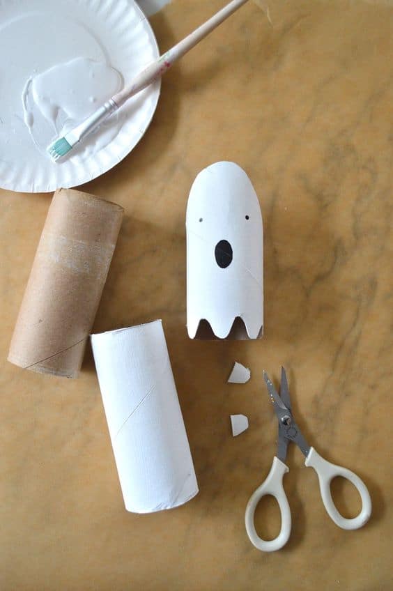 Toilet Paper Roll Ghosts