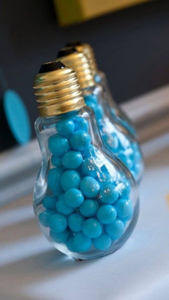 Vibrant Candy-Filled Bulb Jars