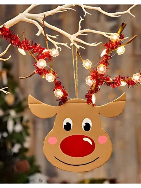 Twinkling Reindeer Cardboard Decoration