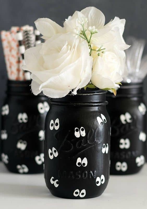 Spooky Eyeball Mason Jars