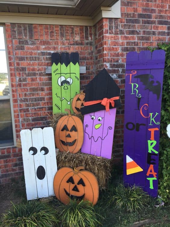 Vibrant Wooden Halloween Yard Display