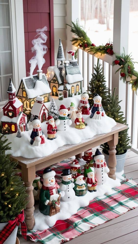 Charming Snowman Village Display