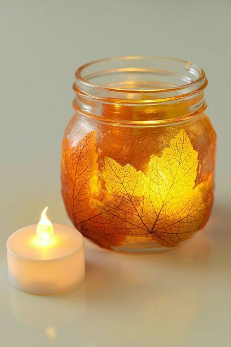 Glowing Autumn Leaf Luminary