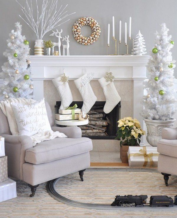 Dreamy White Christmas Mantel