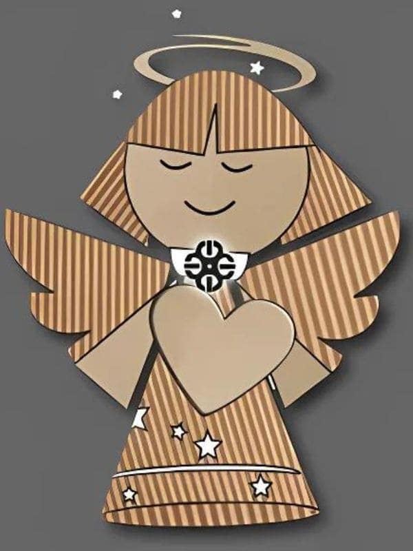 Whimsical Angel Cardboard Ornament