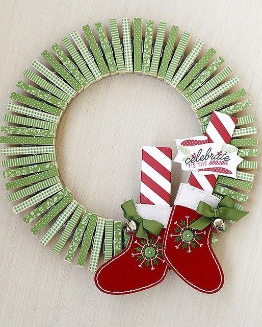 Festive Clothespin Wreath Delight