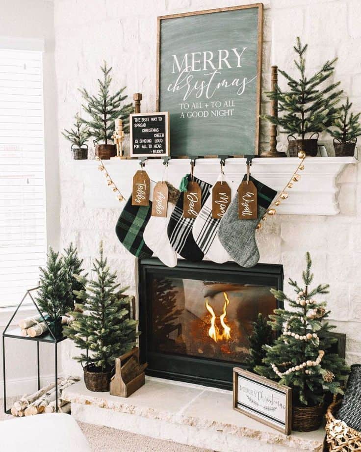 Rustic Minimalist Christmas Mantel