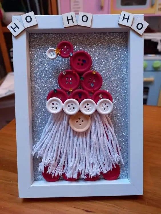 Button Santa Craft Frame