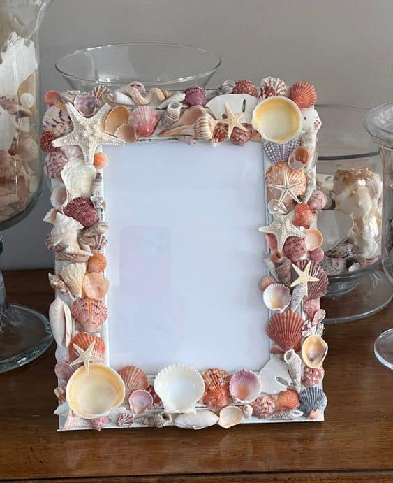 Seashell-Embellished Photo Frame