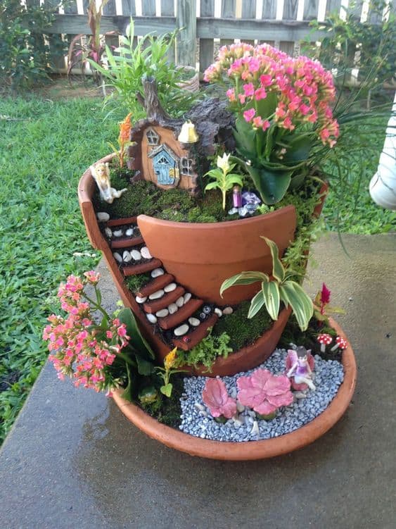 Whimsical Broken Pot Garden