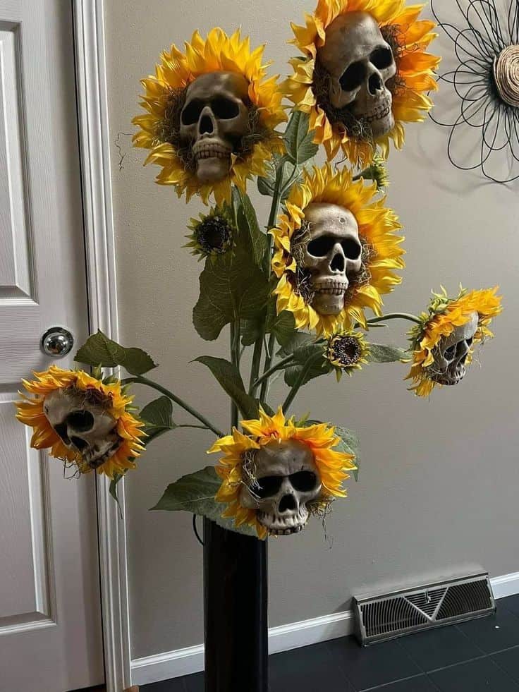 Sinister Skull Sunflower Arrangement