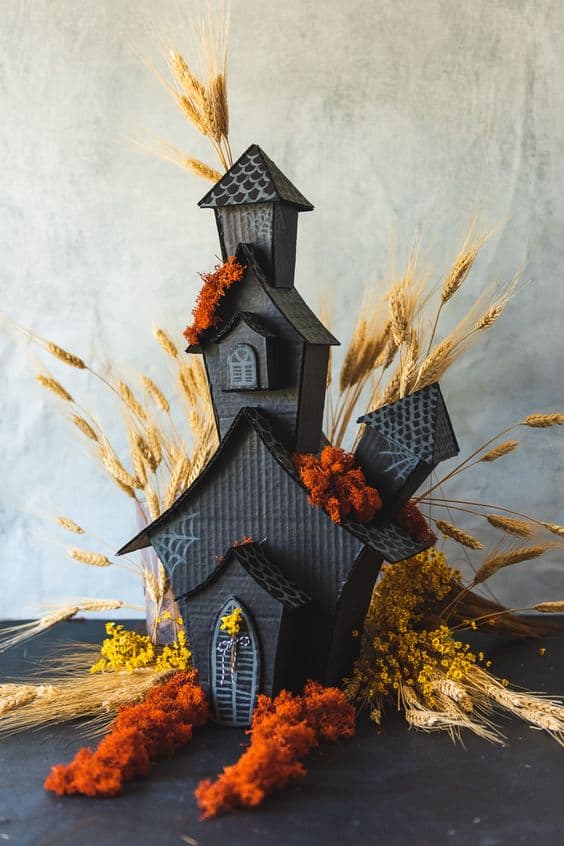 Haunted Cardboard Mansion Craft