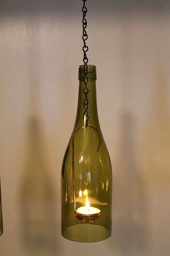 Elegant Wine Bottle Candle Holder