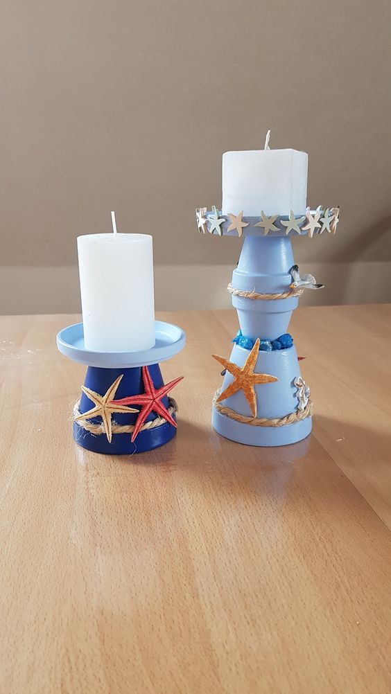 Starry Coastal Candle Holders