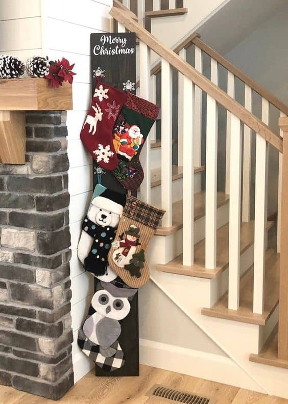 Chic Wall-Mounted Stocking Display