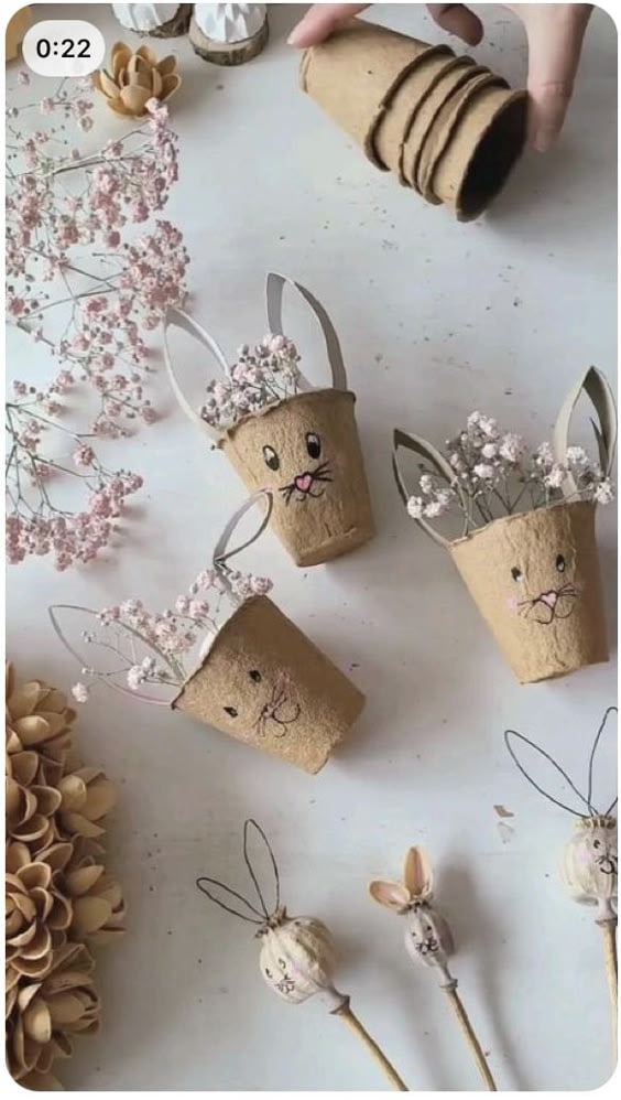 Adorable Bunny Flower Pot Display