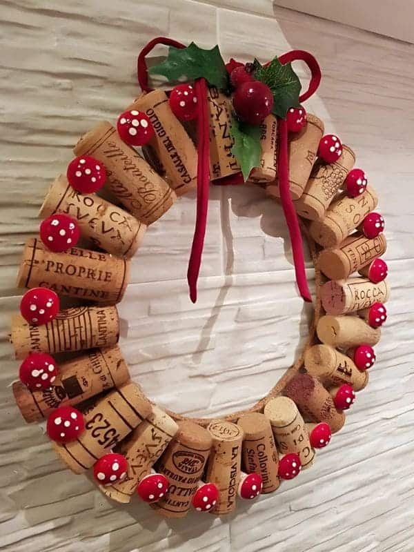 Charming Cork Holiday Wreath