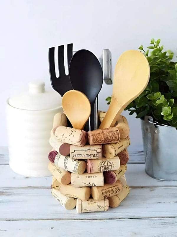 Charming Cork Utensil Holder