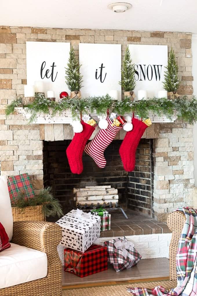 Let It Snow Christmas Mantel Delight