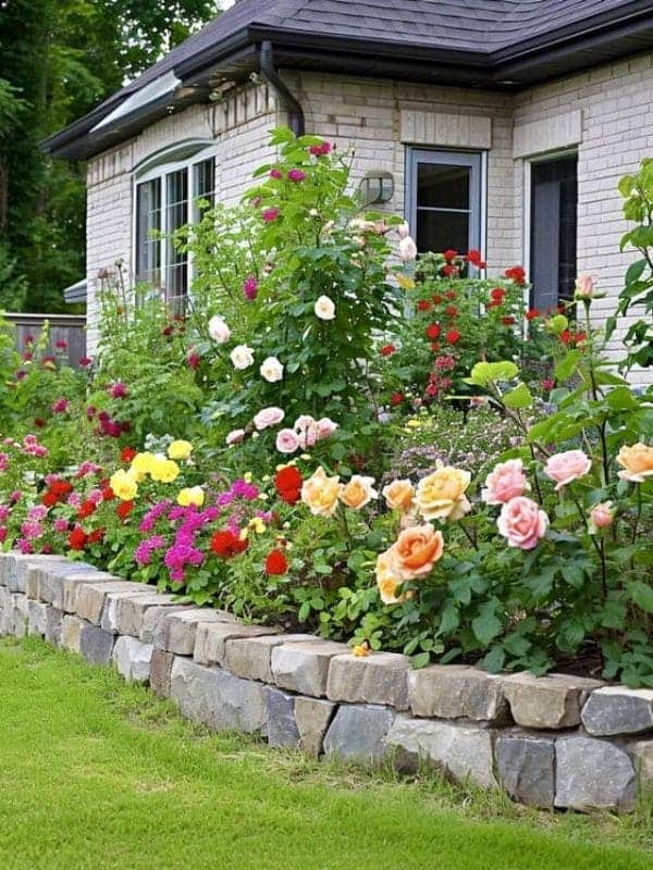 Colorful English Cottage Border Bliss