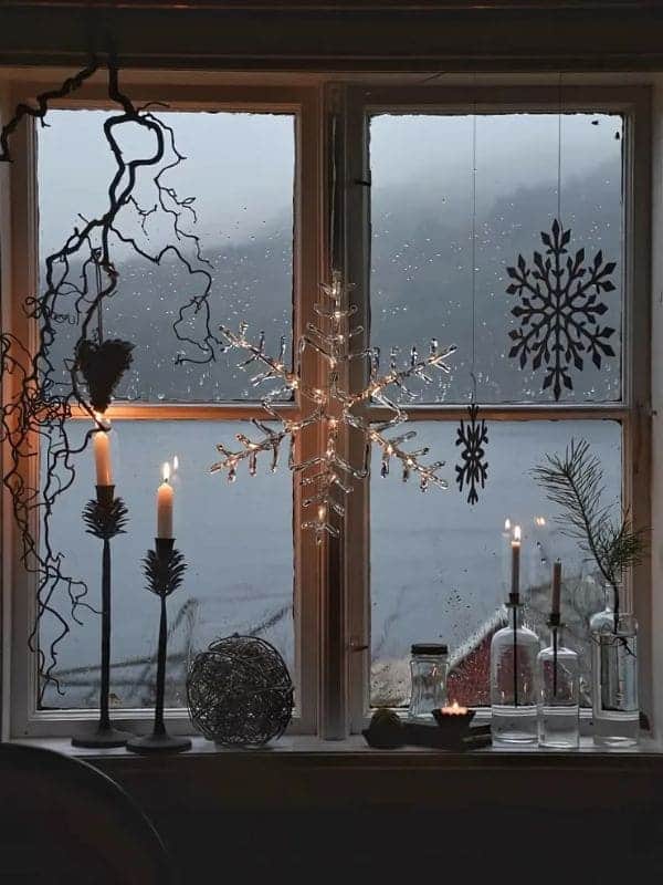 Cozy Winter Snowflake Window Display