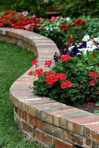 Curved Brick Raised Garden Bed