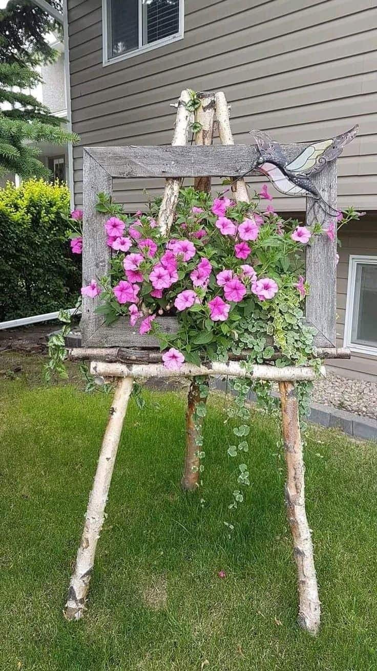 Easel-Style Frame Raised Flower Planter