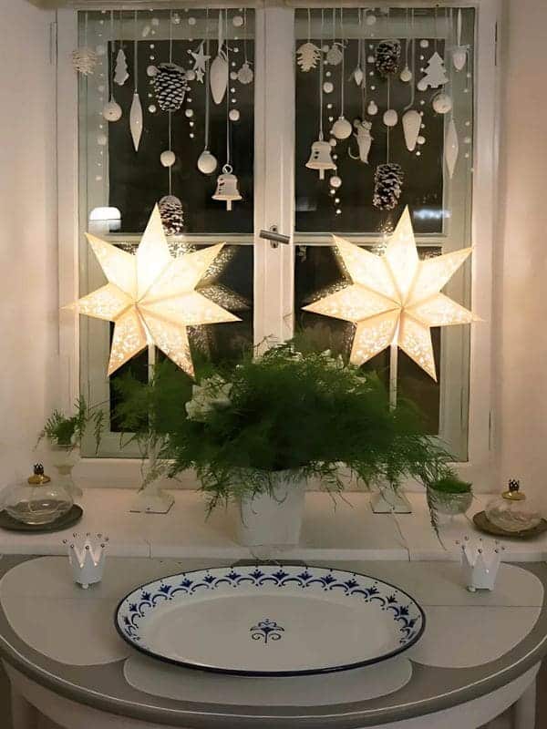 Elegant Nordic Star Christmas Window Display