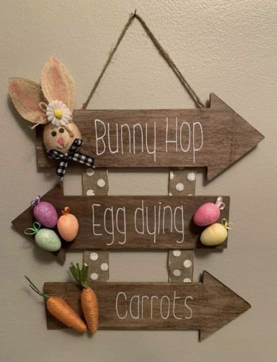 Festive Bunny Hop Sign