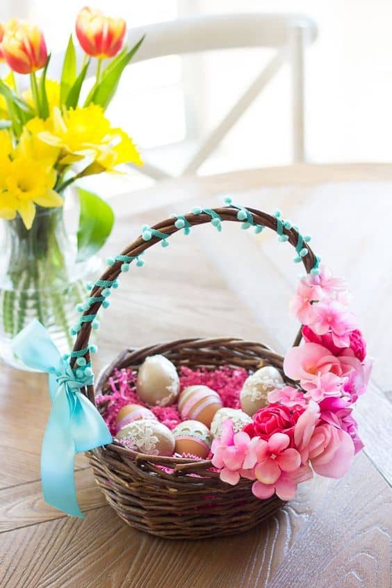 Floral Easter Egg Basket