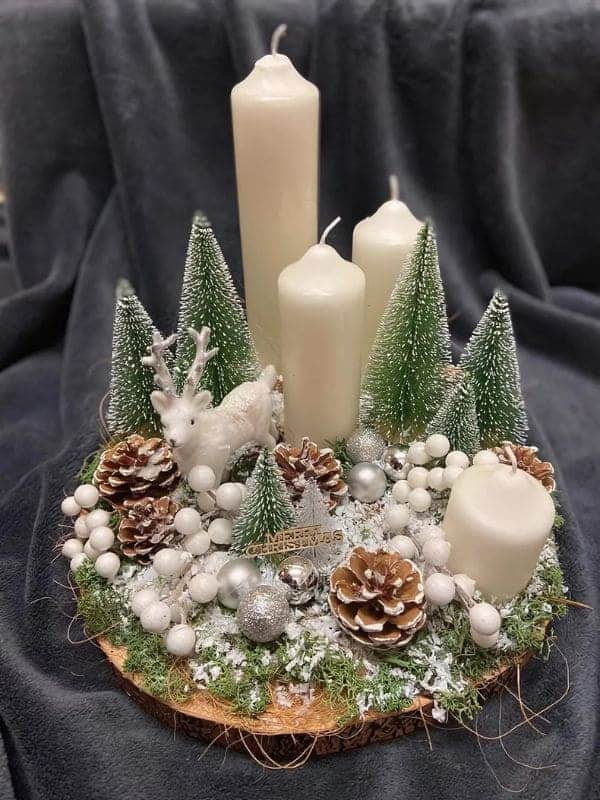 Frosted Forest Candle Arrangement