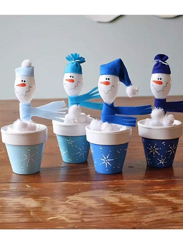 Frosty Snowman Spoon Pots