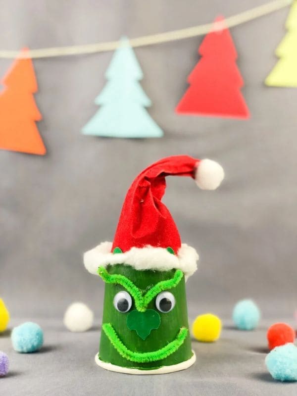 Grinning Grinch Paper Cup Craft