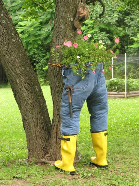 Humorous Pants and Boots Raised Planter