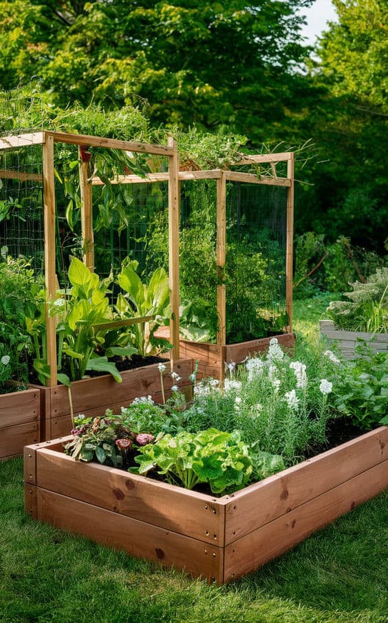 Natural Wooden Raised Garden Bed