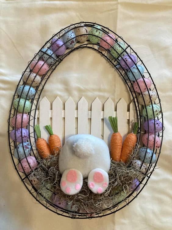 Playful Bunny Butt Easter Wreath