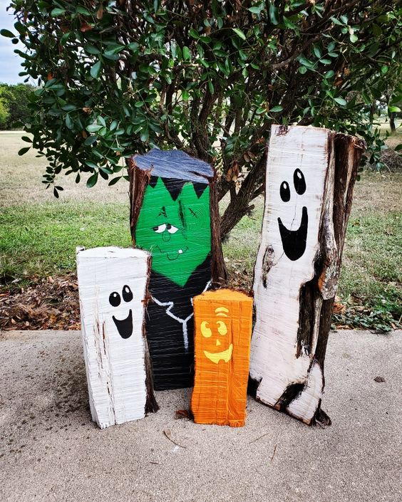 Playful Painted Log Family