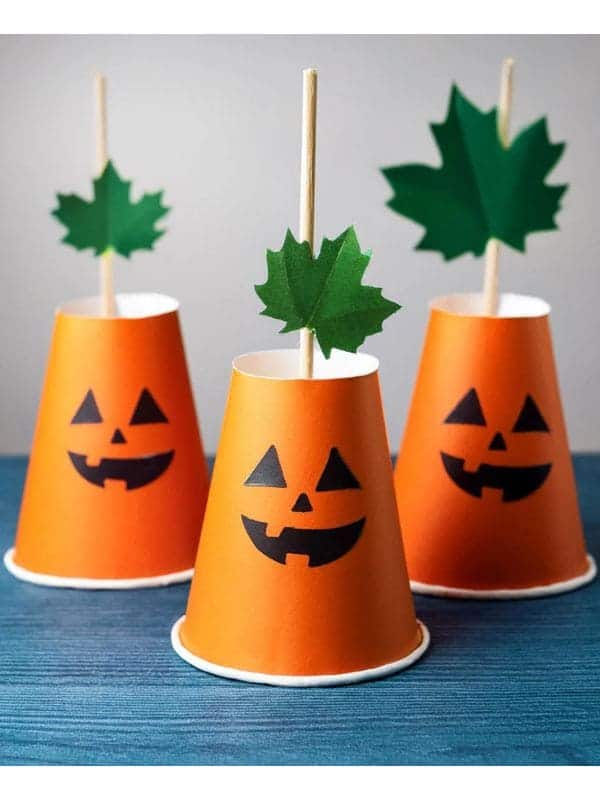 Pumpkin Jack-O'-Lantern Paper Cups