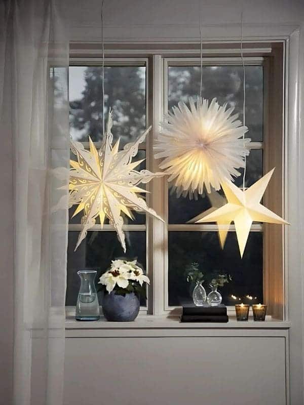 Radiant Starry Christmas Window Display