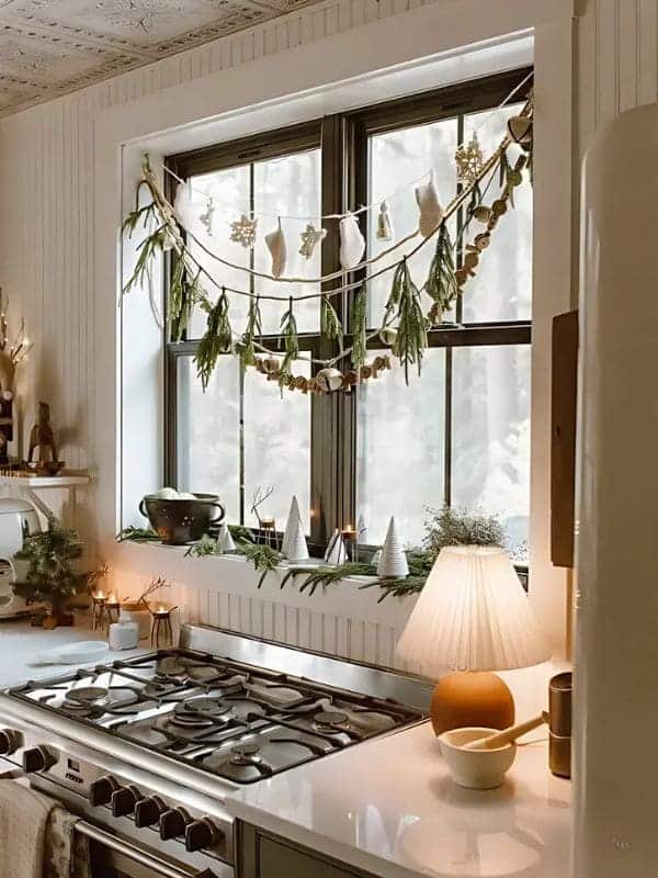 Rustic Charm Christmas Window Decor