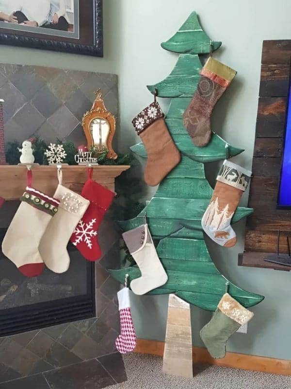 Rustic Christmas Tree Stocking Stand