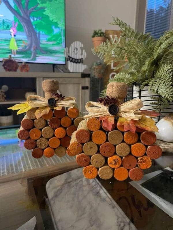 Rustic Cork Pumpkin Decorations